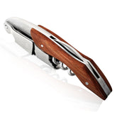 2 PCS Wood Handle Professional  Multifunction Double Steel Head Portable Screw Corkscrew Wine Bottle Opener, Corkscrew Bottle Opener